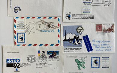 Estonia, Sweden, Canada, USA ESTIKA - Group of envelopes & postcards - ESTO '80, '84, '92 (7)