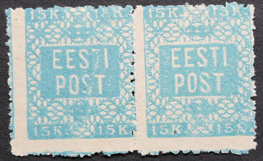 Estonia stamp 15 K - pair 1918, 24./30. Nov.