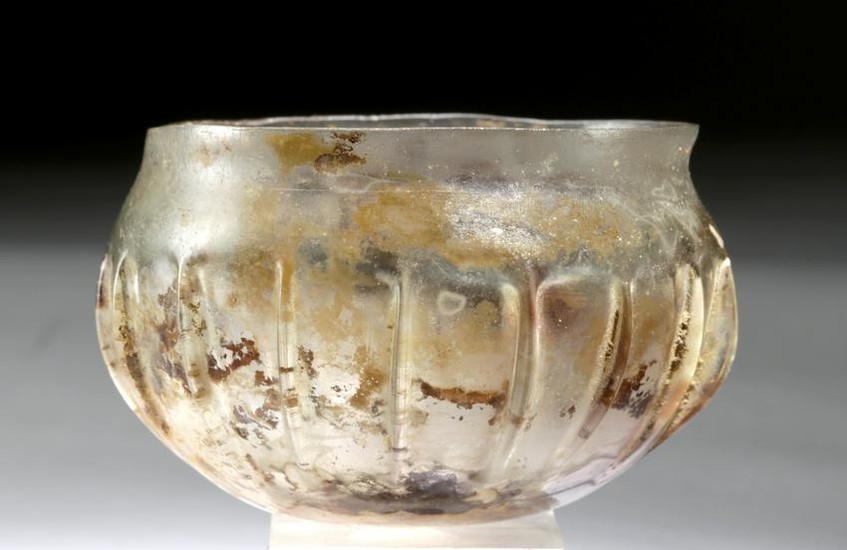 Exceptional Roman Glass Ribbed Cup