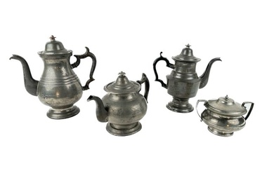 FOUR PIECES OF PEWTER 19th Century