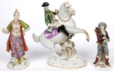 FRENCH / GERMAN PORCELAIN FIGURES, LOT OF THREE
