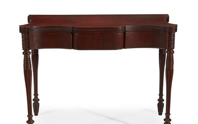 Federal carved mahogany card table, Massachusetts