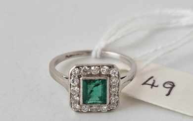 Fine, Edwardian�Columbian Emerald and Diamond ring platinum ...