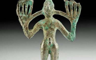 Fine Western Asiatic Dagestan Bronze Nude Male Adorant
