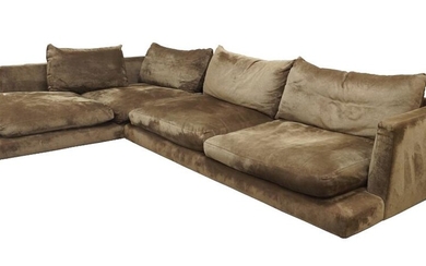 Flexform, an L-shaped sofa upholstered in a brown fabric, 62cm high, 215cm wide, 212cm deep