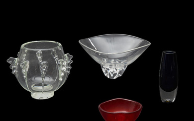 Four Pieces of Mid-century Modern Art Glass