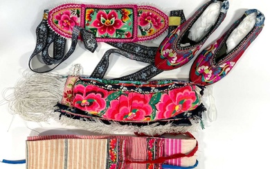Four items of Chinese Bai community textile accessories