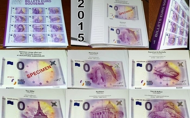 France - 96 x 0 Euro Souvenir banknotes 2015 - Colección completa 0 € Eurosouvenir + Album
