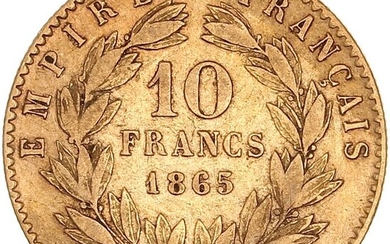 France. Napoléon III (1852-1870). 10 Francs 1865-BB, Strasbourg