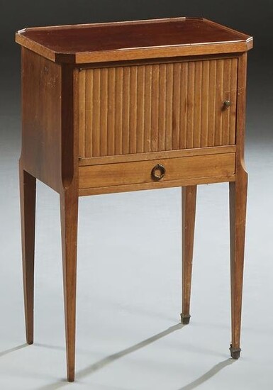 French Louis XVI Style Carved Walnut Nightstand, 20th