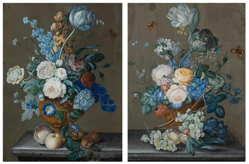 French School 18th-19th Century Still Lifes of Flowers