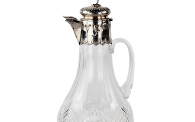 French crystal jug with silver.