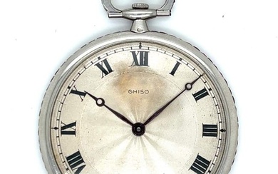 GHISO Art Deco Platinum Pocket Watch