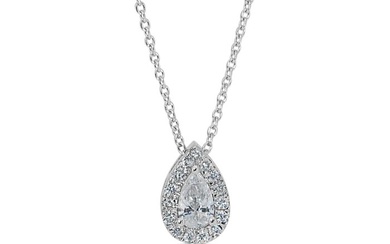 GIA Certificate - .88 total ct of natural diamonds - Necklace White gold Diamond (Natural) - Diamond