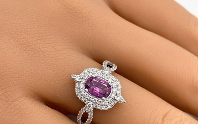 GIA Kashmir Unheated Sapphire And Diamond Ring