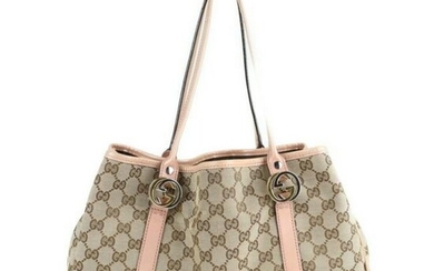 GUCCI Gucci shoulder bag 232957 canvas leather brown