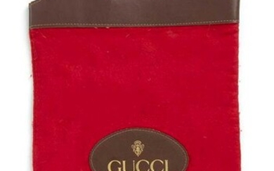 GUCCI WOOL AND LEATHER SHOPPING BAG 80s