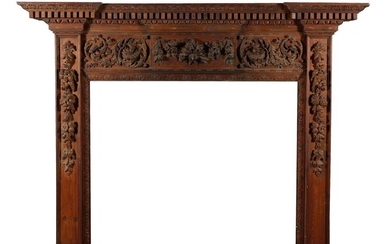 *George II carved pine fireplace surround