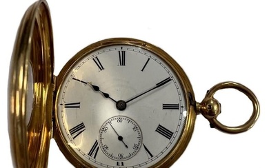 George Wilson, Penrith - A late 19th century 18ct gold half hunter pocket watch