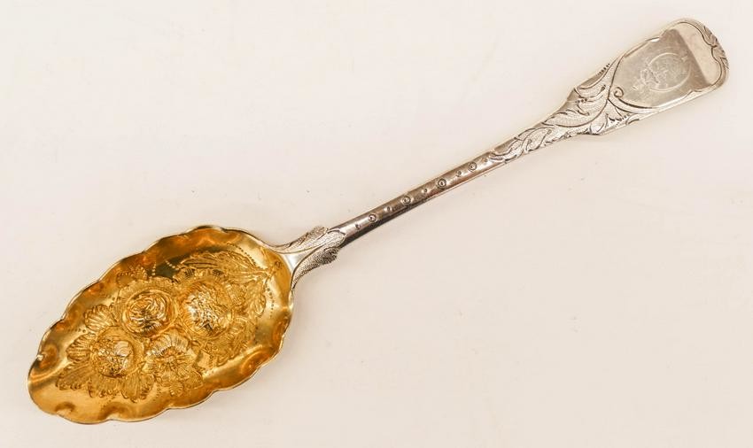 Georgian Irish Silver Fruit Spoon by John Power