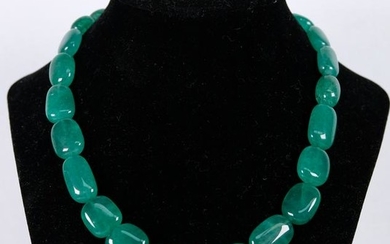 Graduated Natural Jade String Necklace, 735 CTTW