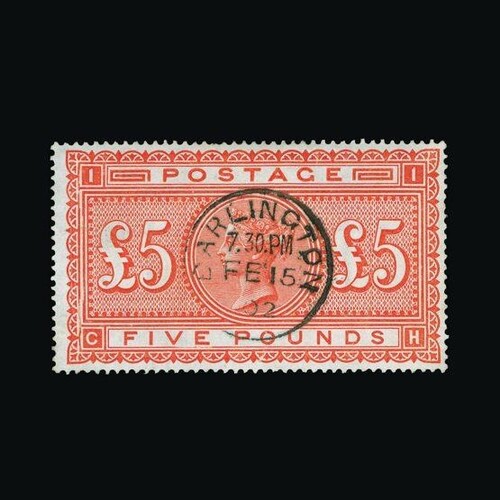 Great Britain - QV (surface printed) : (SG 137) 1867-83 £5 o...
