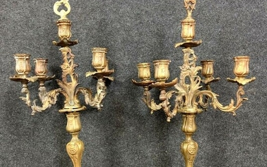 Great pair of candlesticks Napoleon III - Bronze (gilt) - Second half 19th century