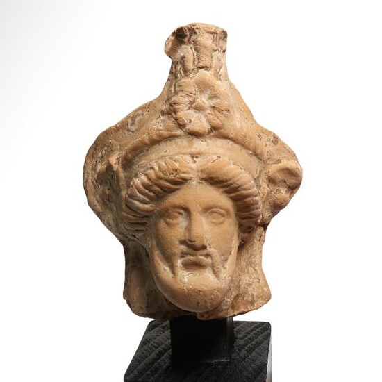 Greek Terracotta Head of a Bearded Man, Taranto, c. 4th