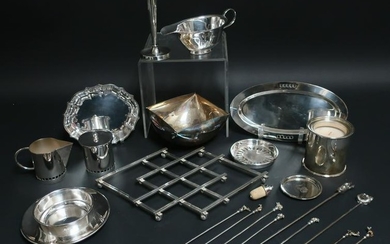 Group Small Modern Silverplate Table Articles