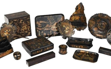 Group of 15 Gilt Lacquered Objects
