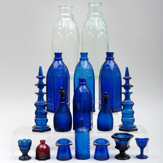 Group of Cobalt Glass Articles