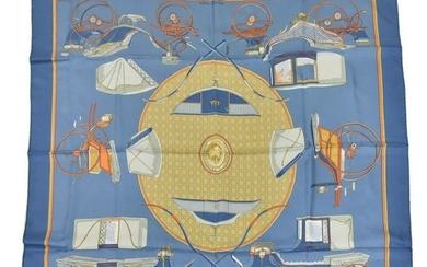 HERMES SILK SCARF, 'LES VOITURES A TRANSFORMATION'