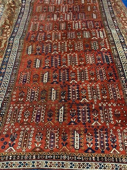 Hand Knotted Shirvan Rug 10.4x3.7 ft