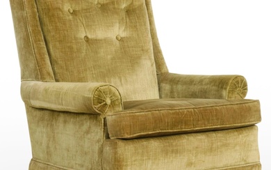 Harden Furniture Mid Century Modern Velvet-Upholstered Armchair