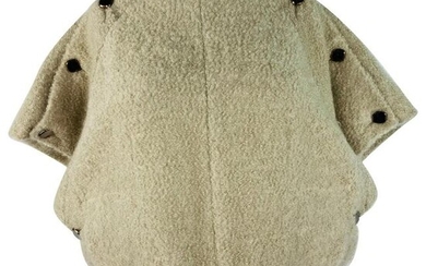 Haute Beige Short Sleeves Sweater Top Poncho