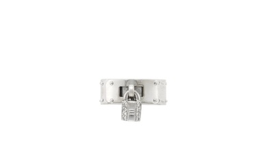 Hermès White Gold and Diamond 'Kelly' Band Ring, France