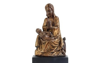 Holzskulptur Madonna mit Kind