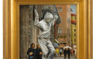 ITALIAN STREET VIEW OIL PAINTING BY LILLIAN FORZIAT