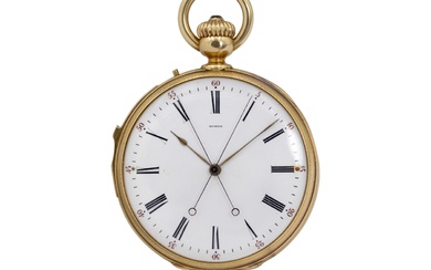 Invenit et fecit 1863 An impressive minute repeating pocket watch with split seconds chronograph...