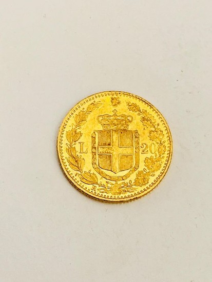 Italy - Kingdom of Italy - 20 Lire 1883 - Umberto I - variante "3 ribattuto su 2" - Gold