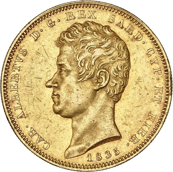 Italy - Kingdom of Sardinia - 100 Lire 1835 - Carlo Alberto - Turin - Gold