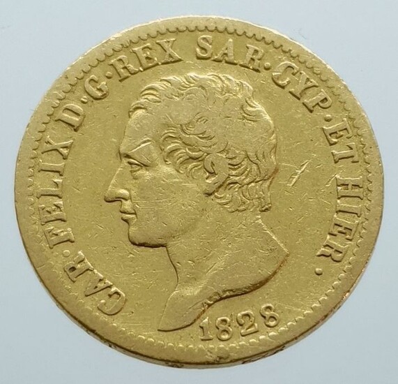 Italy - Kingdom of Sardinia - 20 Lire 1828-L (Torino) Carlo Felice - Gold