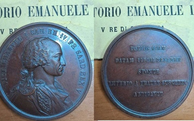 Italy, Kingdom of Sardinia. Vittorio Emanuele I di Savoia (1802-1821). Bronze medal s.d. (1864/65) - Serie celebrativa della Real Casa Savoia