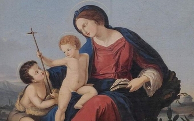 J. Vogl ( XIX), nach Raffael - Madonna mit dem Jesus Kind und Johannes dem Täufer