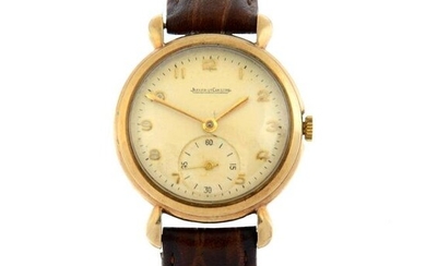 JAEGER-LECOULTRE - a wrist watch. 9ct yellow gold case, hallmarked Birmingham 1951. Case width 32mm.