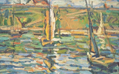 Jan Baartmans (1898-1968), Gezicht op een zonnige haventje