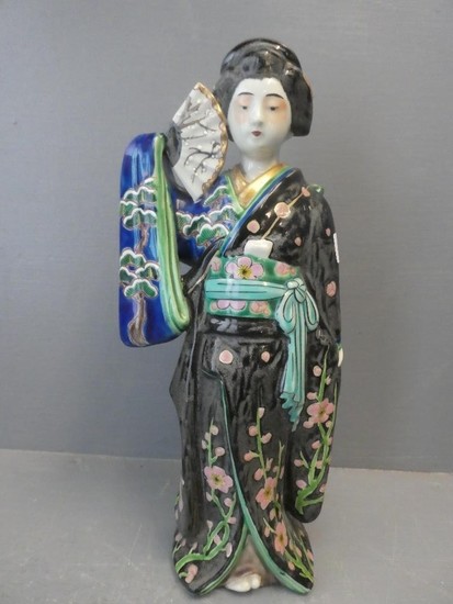 Japanese lady with fan 30H x 13W cm