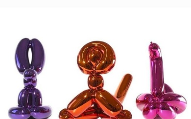 ** Jeff Koons (b.1955) Balloon Animals Set II (Orange Monkey, Magenta Swan and Violet Rabbit)