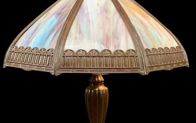 Jefferson Art Nouveau Slag Glass Lamp