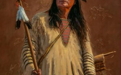 John Gawne b.1952 Native American Figural Painting